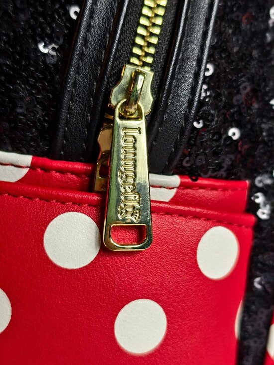 Loungefly Disney Parks Minnie Mouse Sequin Mini Backpack Polka Dot Ears & Bow main image 4